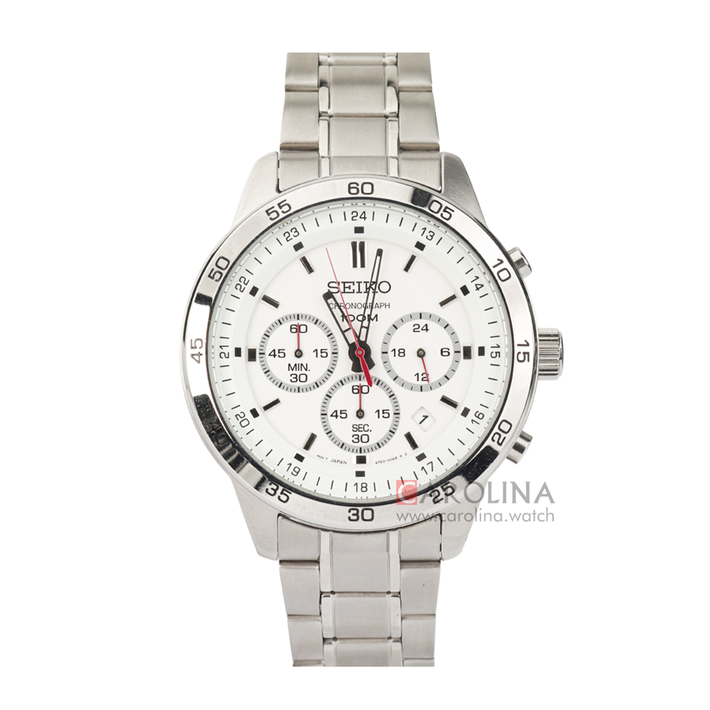 Jam Tangan Seiko Chronograph SKS515P1 Men White Dial Stainless Steel Strap