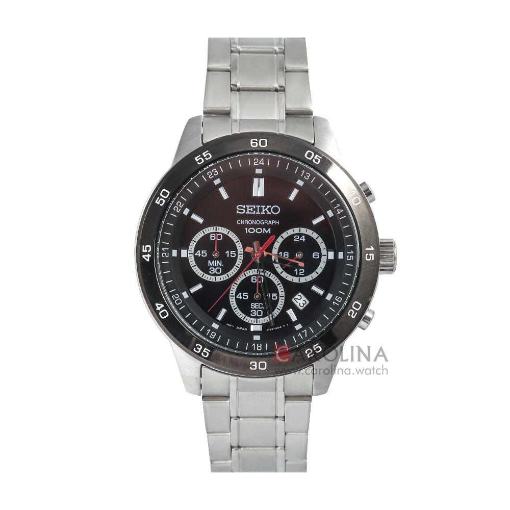 Jam Tangan Seiko Chronograph SKS527P1 Men Black Dial Stainless Steel Strap
