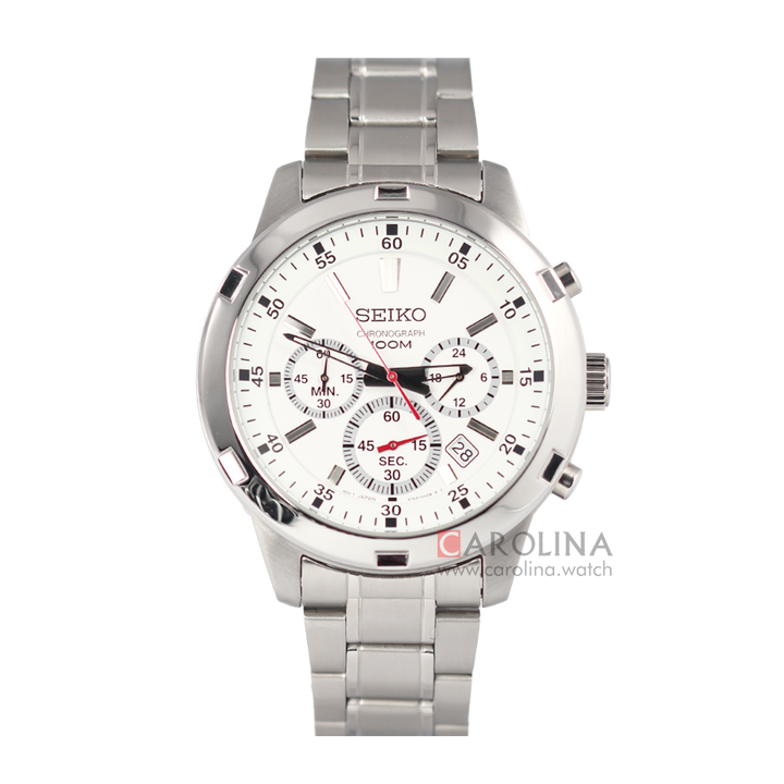 Jam Tangan Seiko Chronograph SKS601P1 Neo Sport Men White Dial Stainless Steel Strap