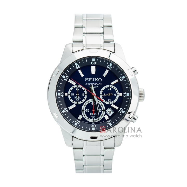 Jam Tangan Seiko Chronograph SKS603P1 Neo Sport Men Blue Dial Stainless Steel Strap