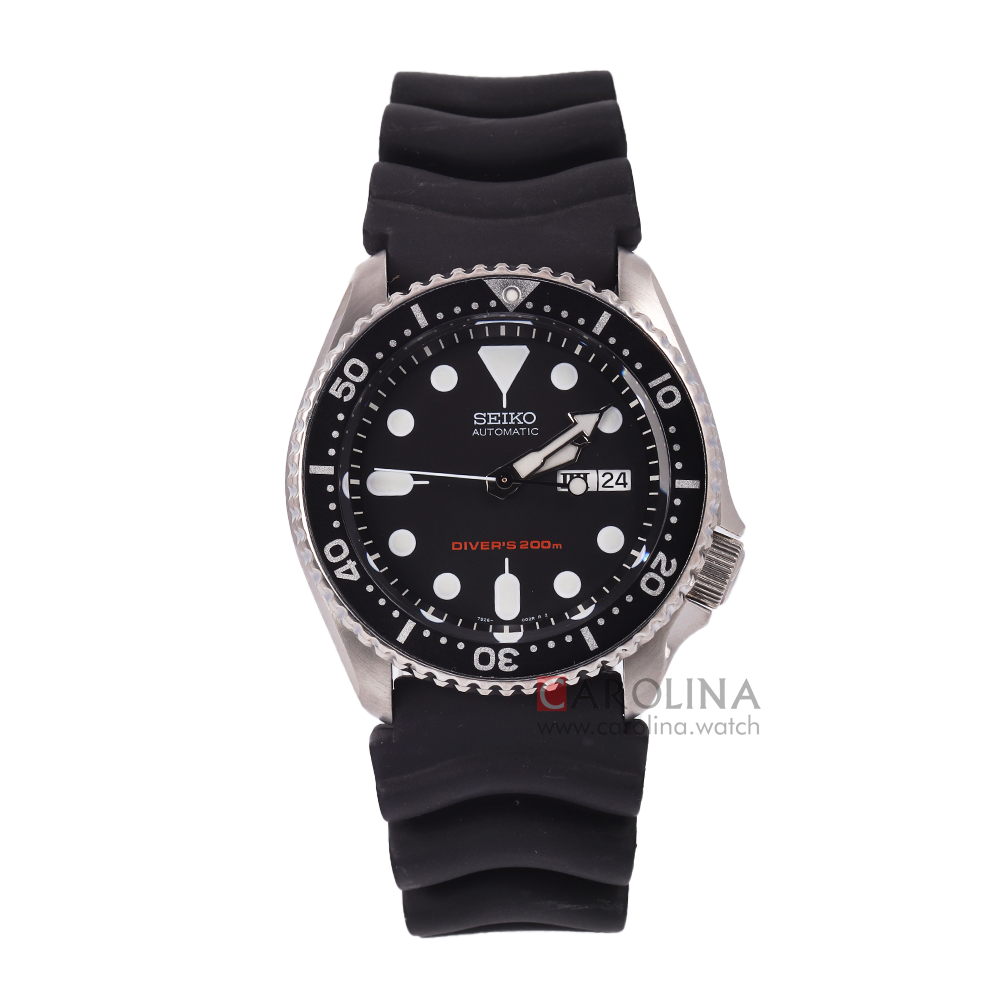 Jam Tangan Seiko SKX007K1 Automatic Diver 200M Black Dial Black Rubber Strap