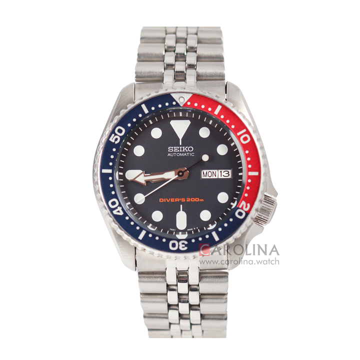 Jam Tangan Seiko SKX009K2 Automatic Diver 200M Black Dial Stainless Steel Strap