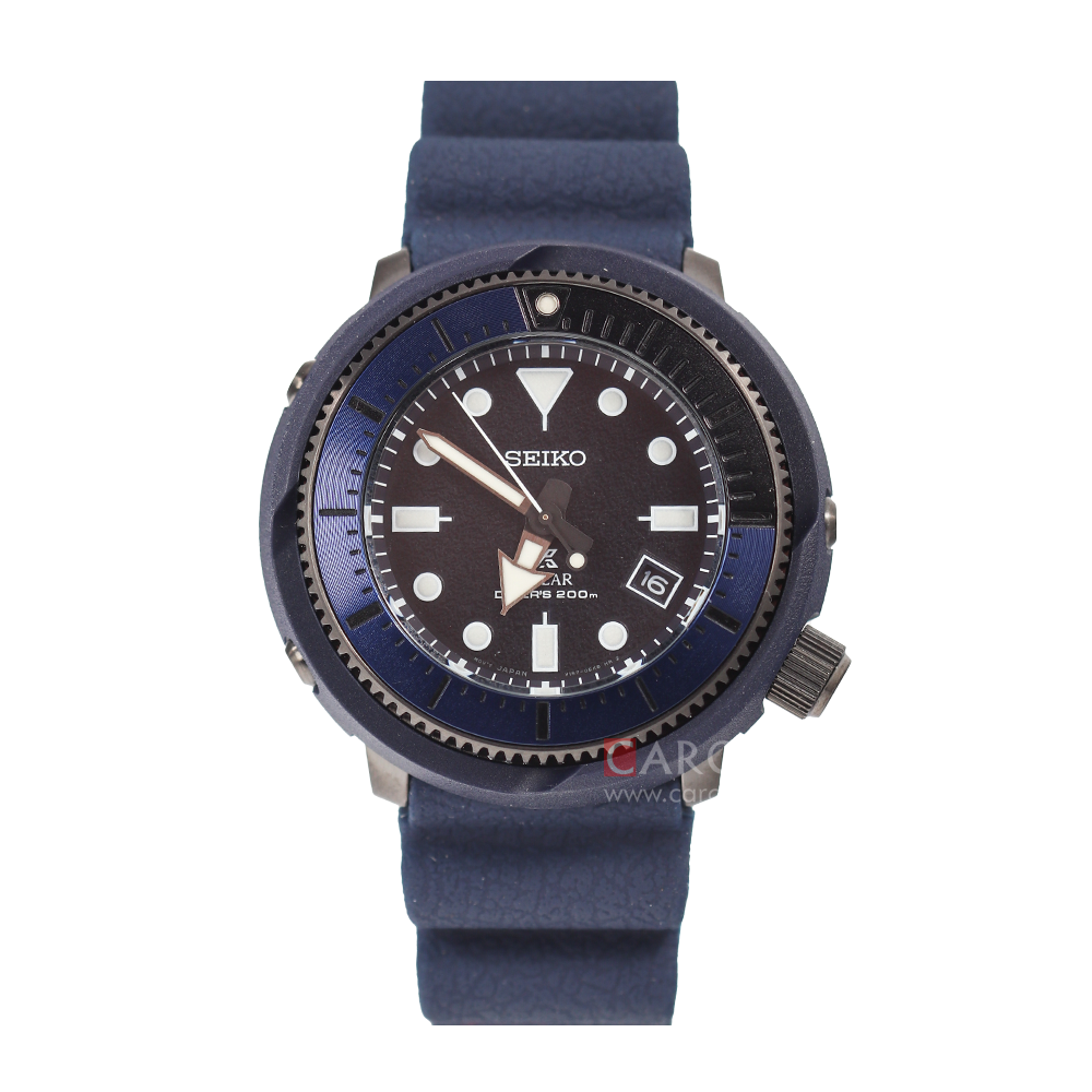 Jam Tangan Seiko Prospex SNE533P1 Tuna Street Series Solar Divers 200M Men Blue Dial Blue Rubber Strap