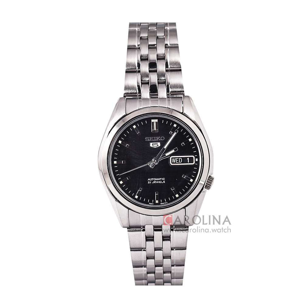 Jam Tangan Seiko 5 SNK361K1 Automatic Men Black Dial Stainless Steel Strap