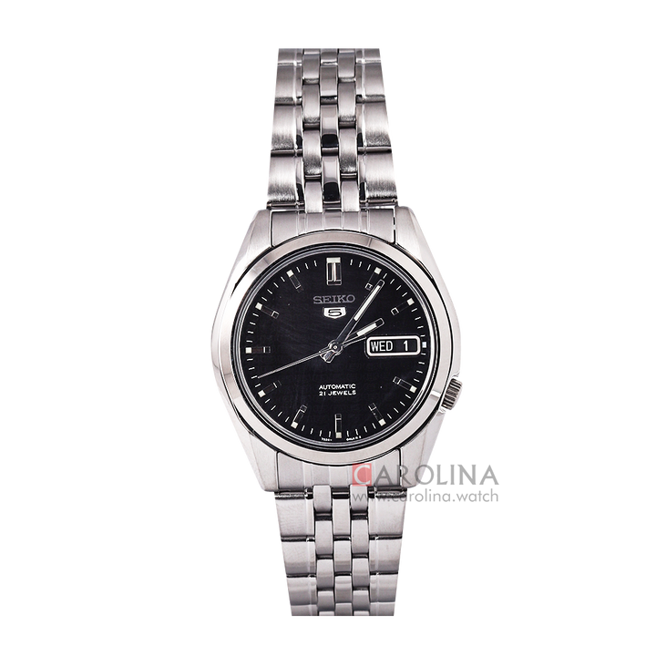 Jam Tangan Seiko 5 SNK361K1 Automatic Men Black Dial Stainless Steel Strap