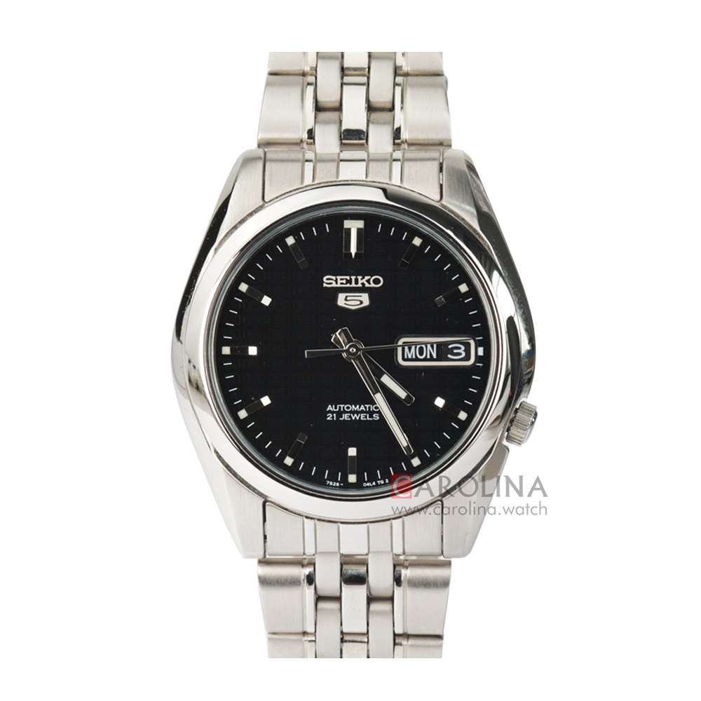 Jam Tangan Seiko 5 Gent SNK361 Automatic Men Black Dial Stainless Steel Strap