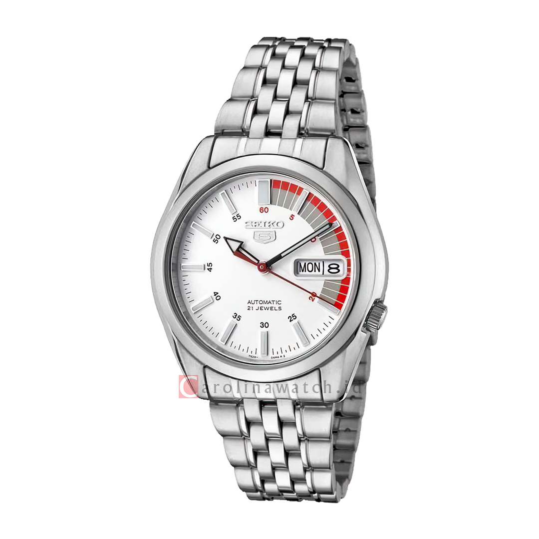 Jam Tangan SEIKO 5 Automatic SNK369K1 Men White Dial Stainless Steel Strap