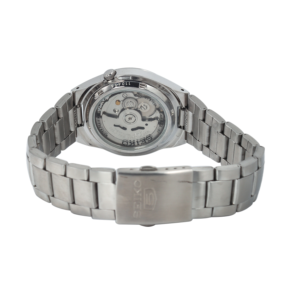 Jam Tangan Seiko 5 SNK601 Automatic Men White Dial Stainless Steel Strap
