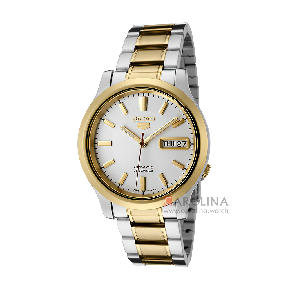 Jam Tangan Seiko 5 SNK790K1 Automatic Men Silver Dial Dual Tone Stainless Steel Strap
