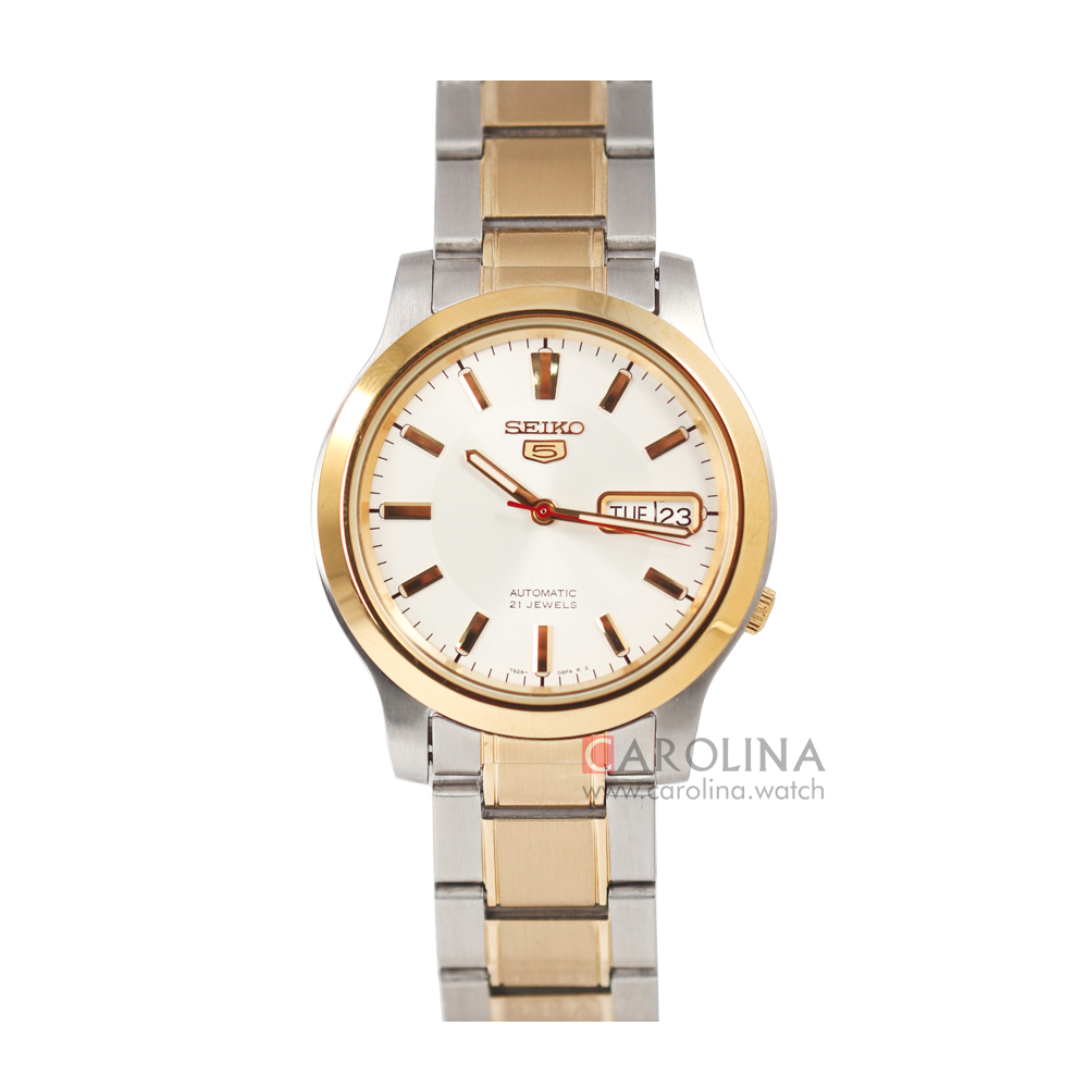 Jam Tangan Seiko 5 Gent SNK790 Automatic Men Silver Dial Dual Tone Stainless Steel Strap