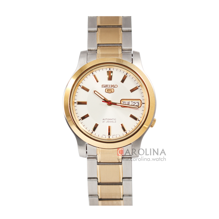 Jam Tangan Seiko 5 Gent SNK790 Automatic Men Silver Dial Dual Tone Stainless Steel Strap