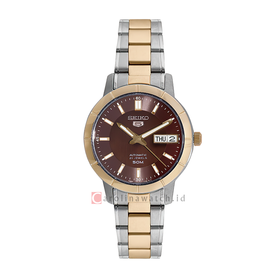 Jam Tangan Seiko 5 Sports SNK890K1 Automatic Women Brown Dial Dual Tone Stainless Steel Strap