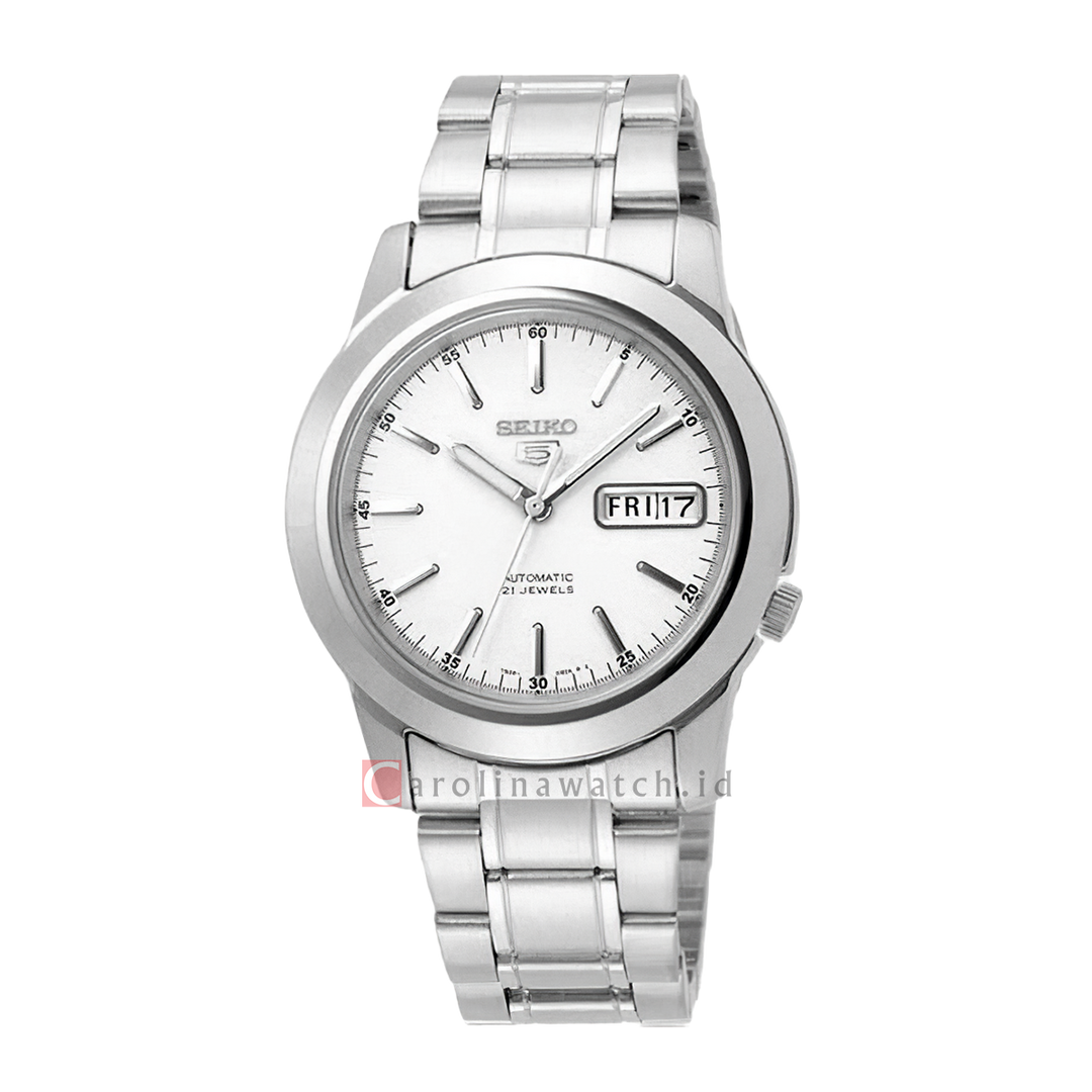 Jam Tangan Seiko 5 Sports SNKE49K1 Automatic Men White Dial Stainless Steel Strap