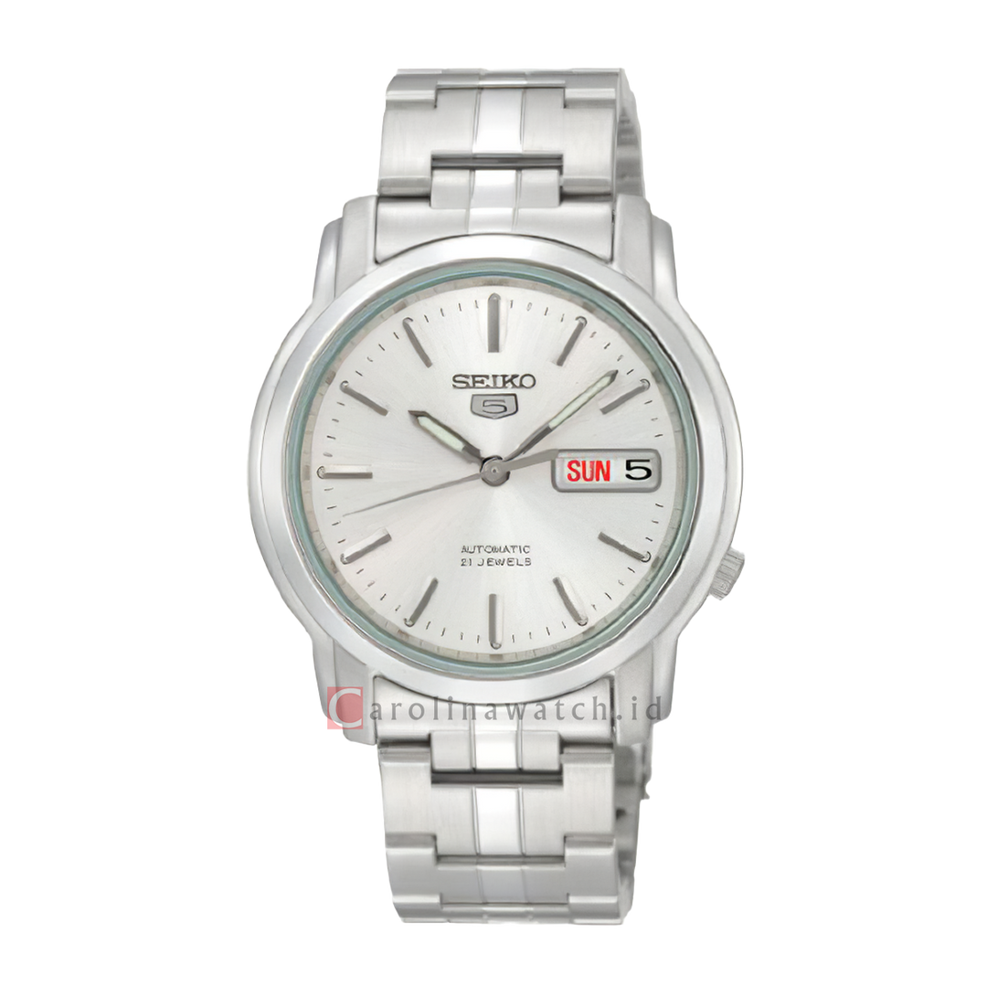 Jam Tangan Seiko 5 Sports SNKK65K1 Automatic Men Silver Dial Stainless Steel Strap