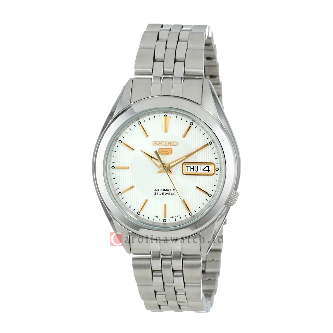 Jam Tangan Seiko 5 Sports SNKL17K1 Automatic Men Silver Sunburst Dial Stainless Steel Strap