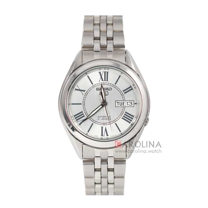 Jam Tangan Seiko 5 Sports SNKL29K1 Automatic Men Silver Dial Stainless Steel Strap