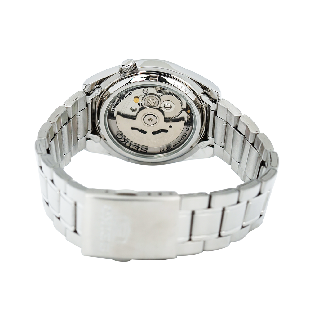 Jam Tangan Seiko 5 Sports SNKL41K1 Automatic Men White Dial Stainless Steel Strap