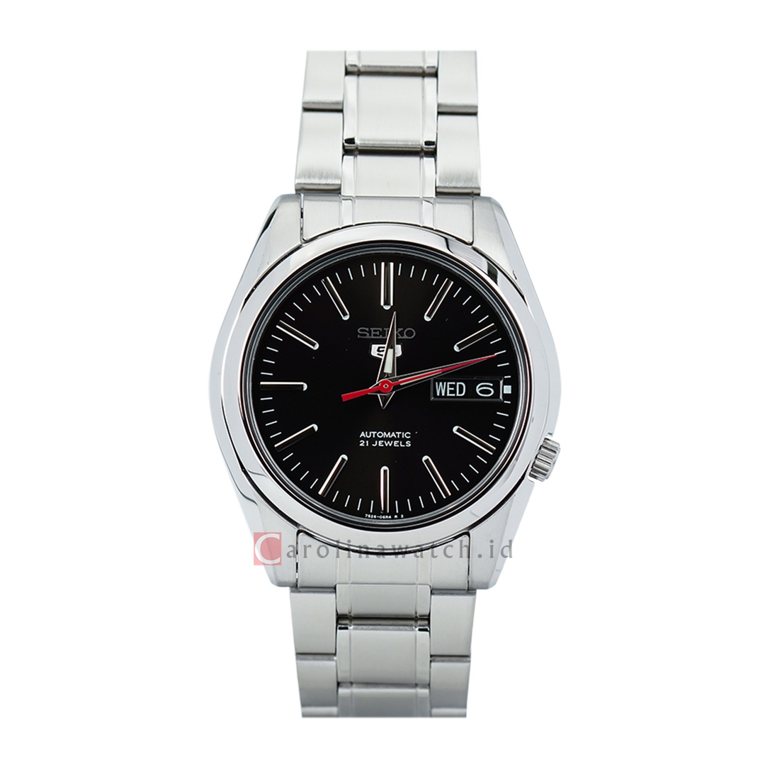 Jam Tangan Seiko 5 Sports SNKL45K1 Automatic Men Black Dial Stainless Steel Strap