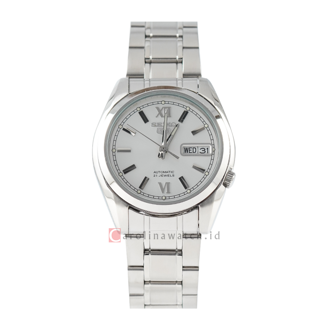 Jam Tangan Seiko 5 Sports SNKL51K1 Automatic Men White Dial Stainless Steel Strap