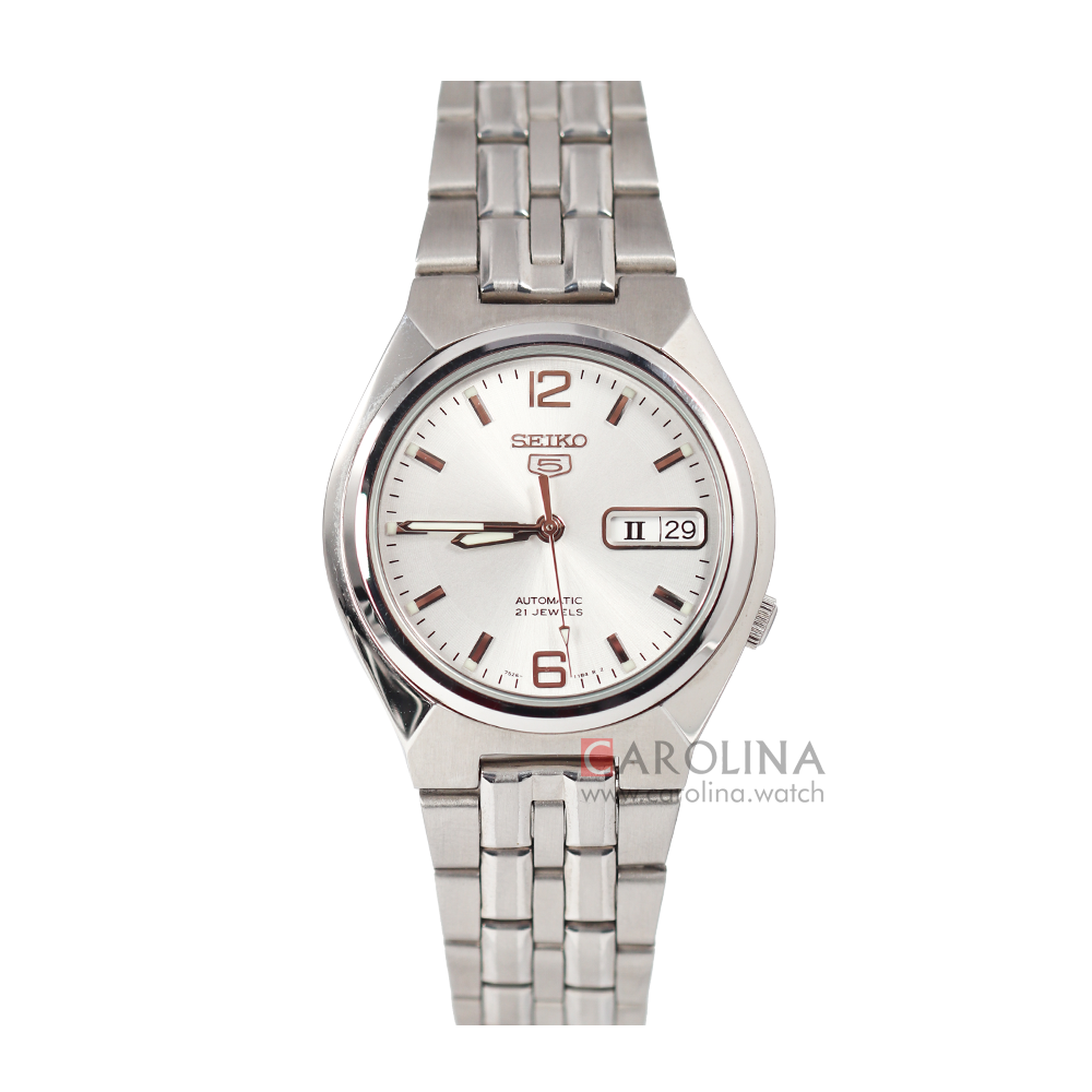 Jam Tangan Seiko 5 Sports SNKL59 Automatic Men Silver Dial Stainless Steel Strap