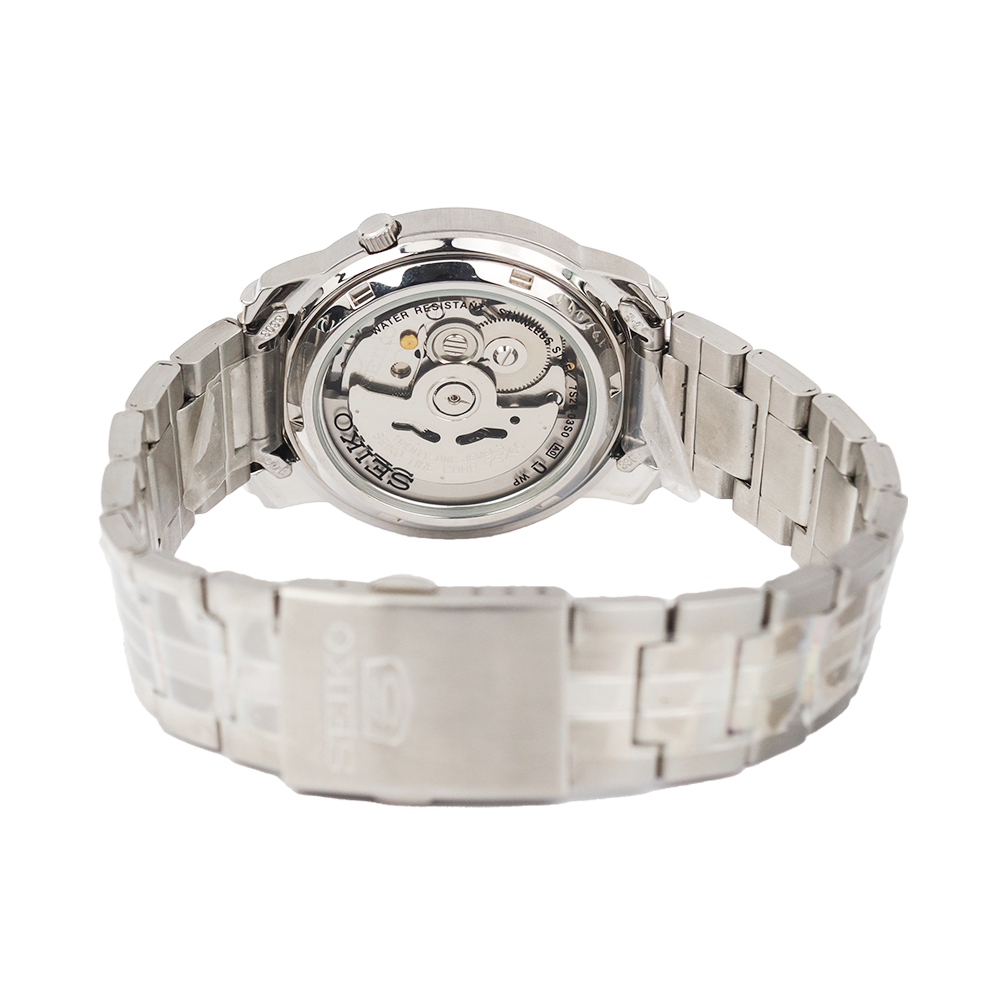 Jam Tangan Seiko 5 Sports SNKL75 Automatic Men White Dial Stainless Steel Strap
