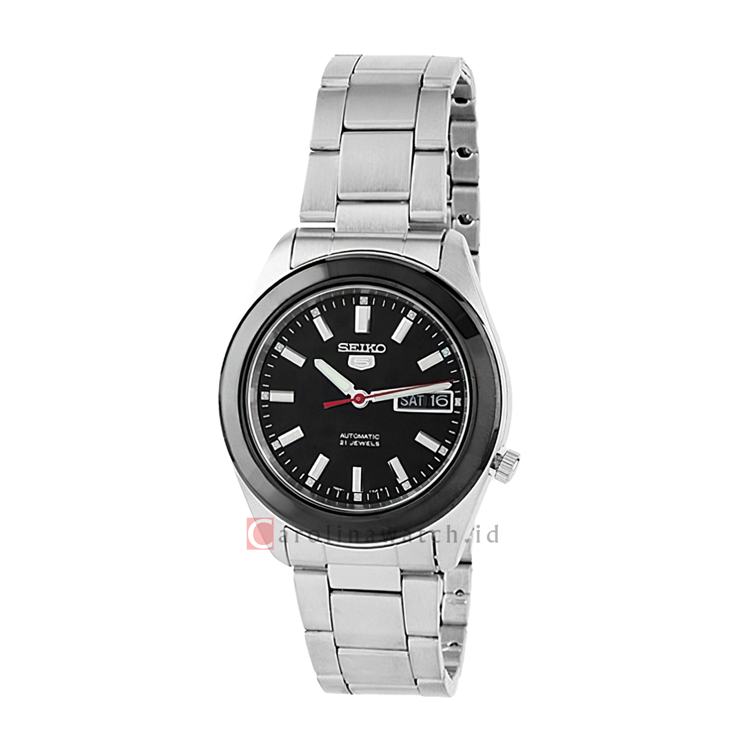 Jam Tangan Seiko 5 Sports SNKM69K1 Automatic Men Black Dial Stainless Steel Strap