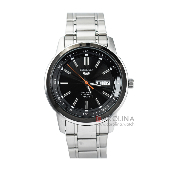 Jam Tangan Seiko 5 Sports SNKM89K1 Automatic Black Dial Stainless Steel Strap