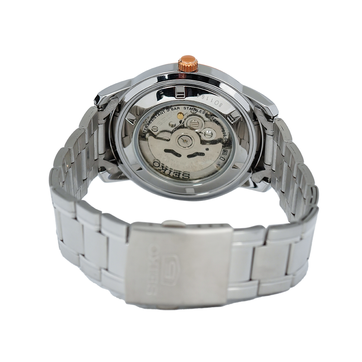 Jam Tangan Seiko 5 Sports SNKM90K1 Automatic Dark Brown Dial Stainless Steel Strap