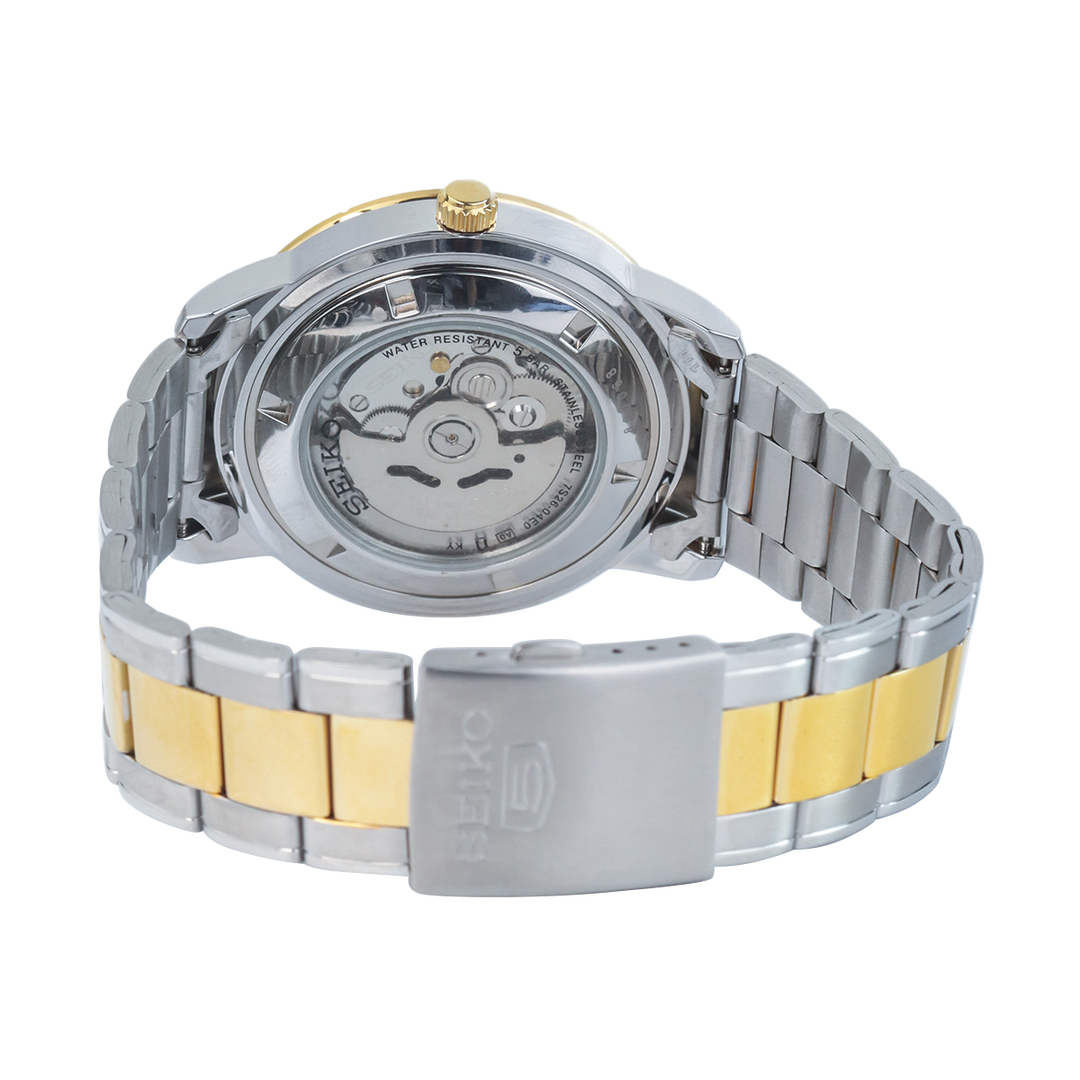 Jam Tangan Seiko 5 Sports SNKN58K1 Automatic Silver Dial Dual Tone Stainless Steel Strap