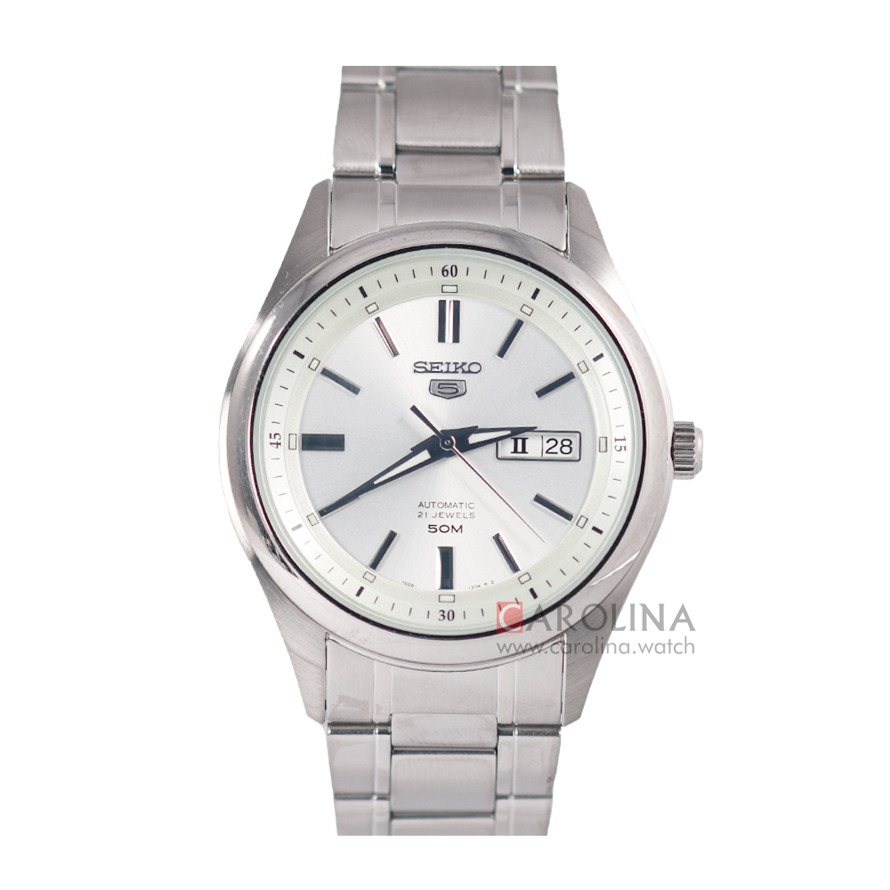 Jam Tangan Seiko 5 SNKN85K1 Automatic Men Silver Dial Stainless Steel Strap