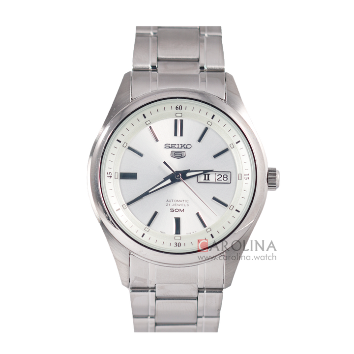 Jam Tangan Seiko 5 SNKN85K1 Automatic Men Silver Dial Stainless Steel Strap