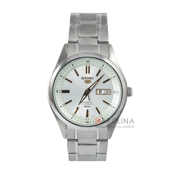 Jam Tangan Seiko 5 SNKN87K1 Automatic Men Silver Dial Stainless Steel Strap