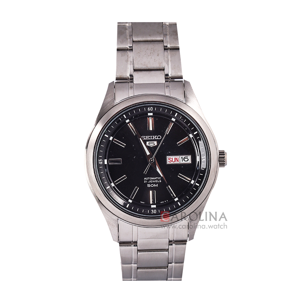 Jam Tangan Seiko 5 SNKN89K1 Automatic Men Black Dial Stainless Steel Strap