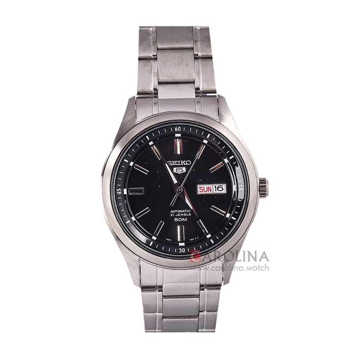 Jam Tangan Seiko 5 SNKN89K1 Automatic Men Black Dial Stainless Steel Strap