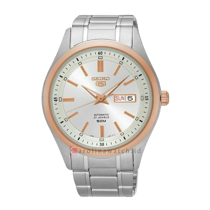 Jam Tangan Seiko 5 Sports SNKN90K1 Automatic Silver Dial Stainless Steel Strap