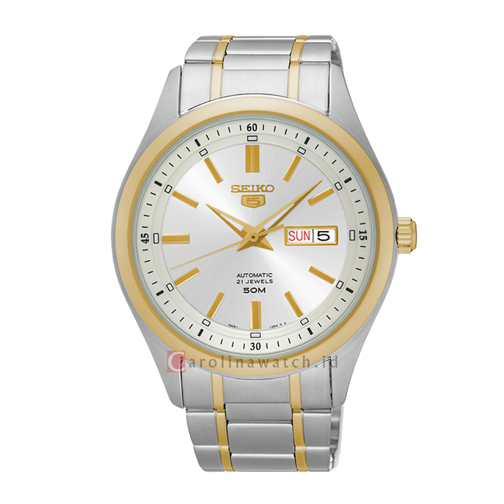 Jam Tangan Seiko 5 Sports SNKN92K1 Automatic Silver Dial Dual Tone Stainless Steel Strap