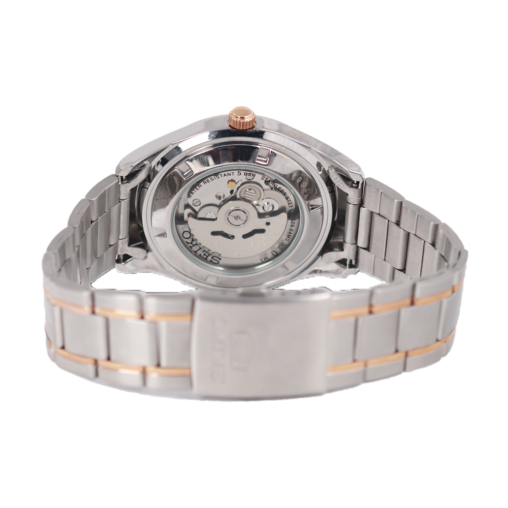 Jam Tangan Seiko 5 Sports SNKN94K1 Automatic Men Dark Brown Dial Dual Tone Stainless Steel Strap