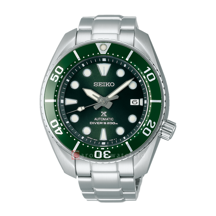 Jam Tangan Seiko Prospex SPB103J1 Sumo Hulk Automatic Men Green Dial Stainless Steel Strap