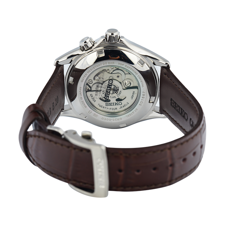 Jam Tangan Seiko Prospex Alpinist SPB121J1 Automatic Men Green Dial Brown Leather Strap