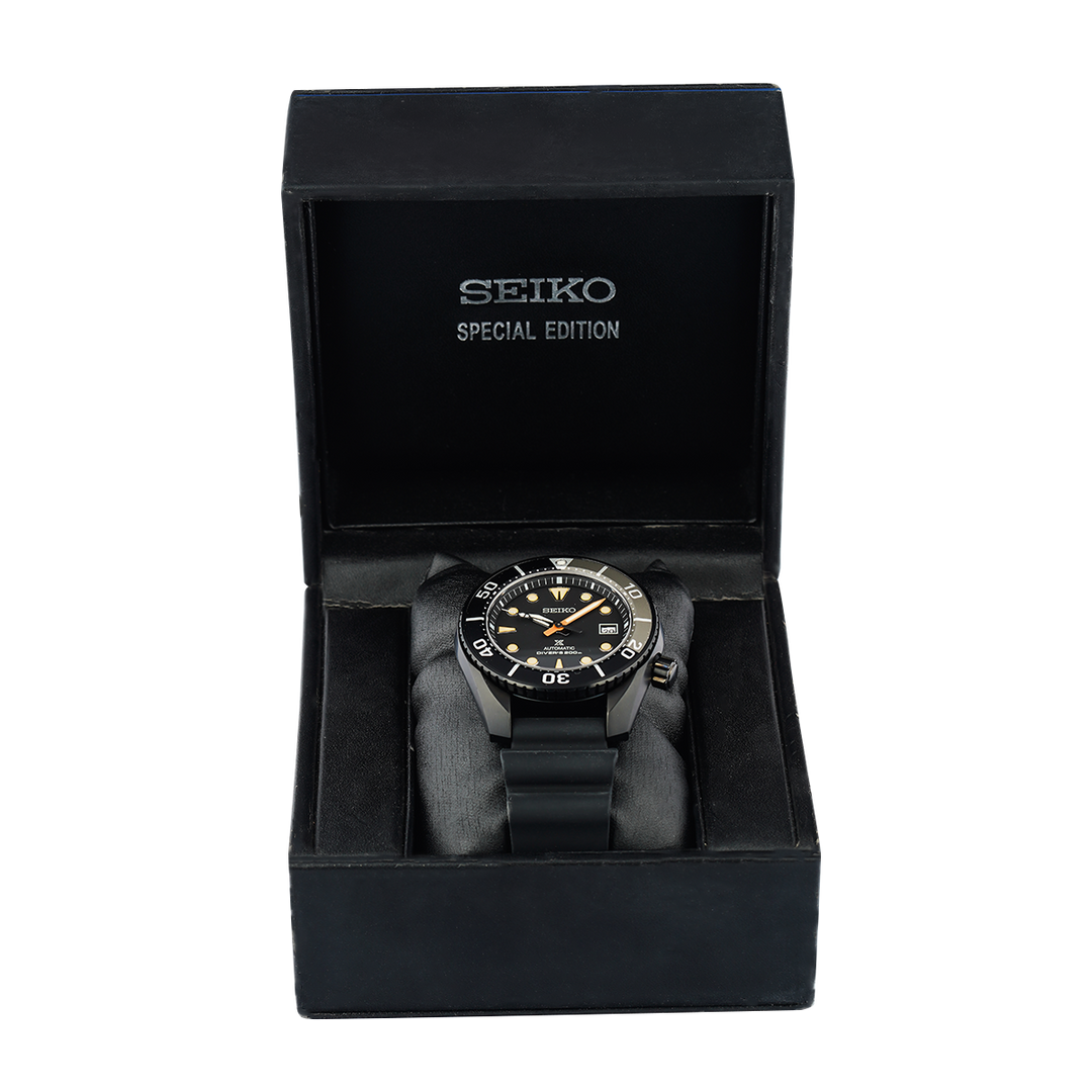 Jam Tangan Seiko Prospex SPB125J1 Black Series Automatic Black Dial Black Rubber Strap Limited Edition