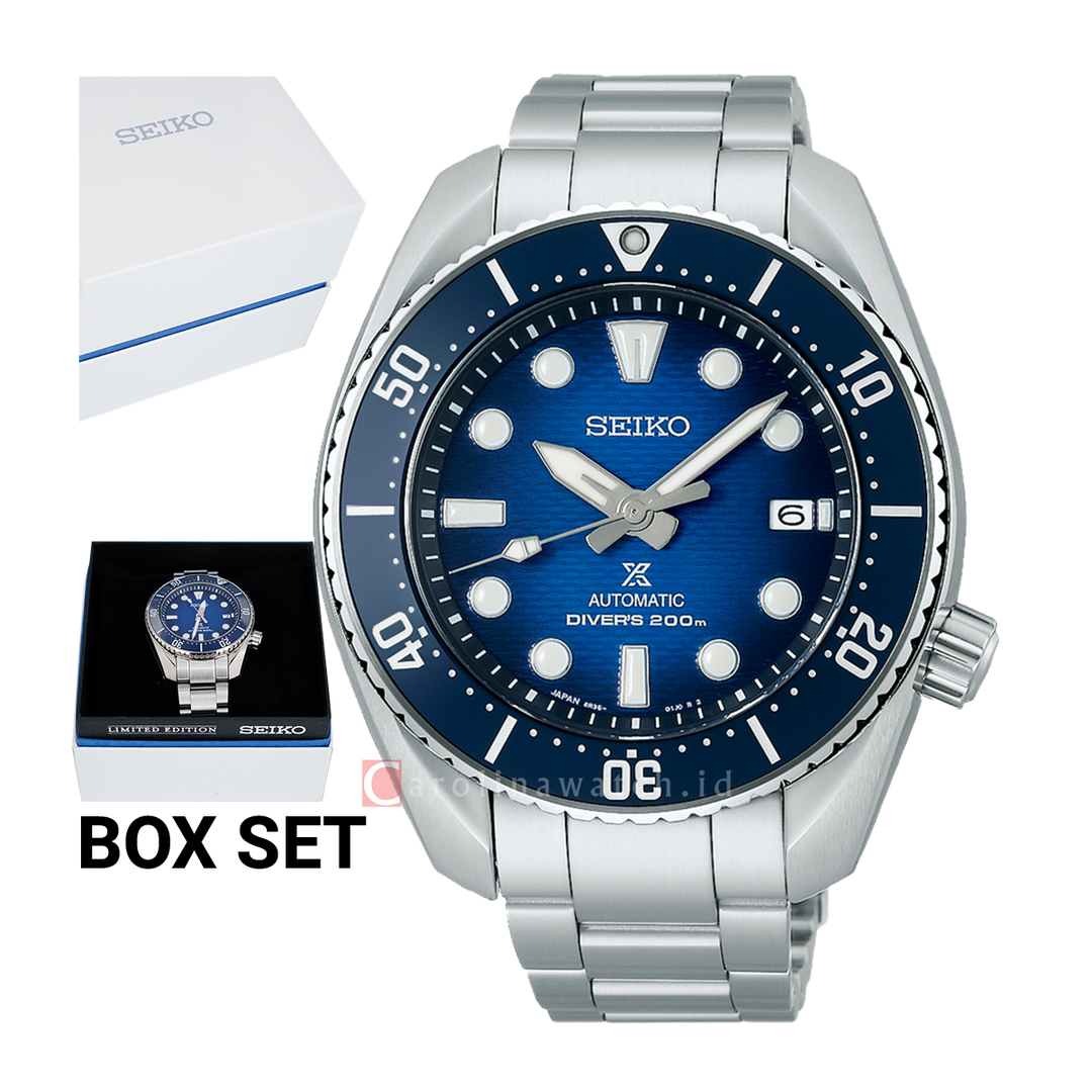 Jam Tangan Seiko Prospex SPB321J1 King Sumo Men Automatic Blue Dial Stainless Steel Strap