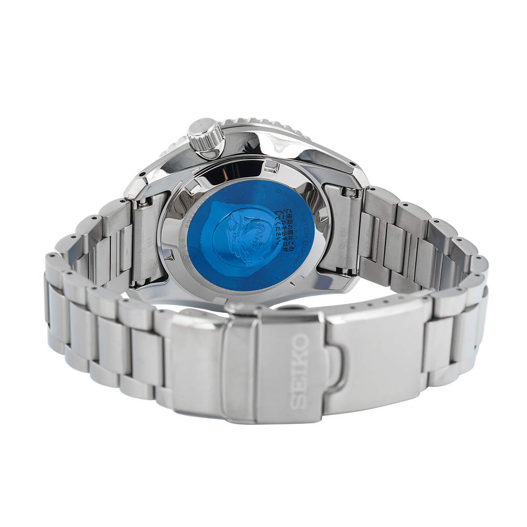 Jam Tangan Seiko Prospex SPB383J1 Baby Marinemaster GMT Save the Ocean Black Dial Stainless Steel Strap