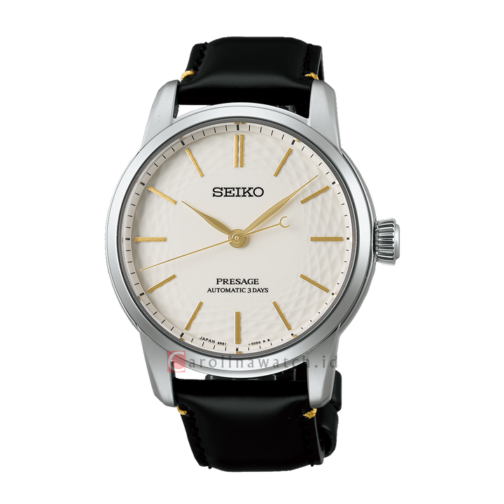 Jam Tangan Seiko Presage SPB497J1 Men Craftsmanship Unglazed Arita Porcelain Dial Leather Strap Limited Edition