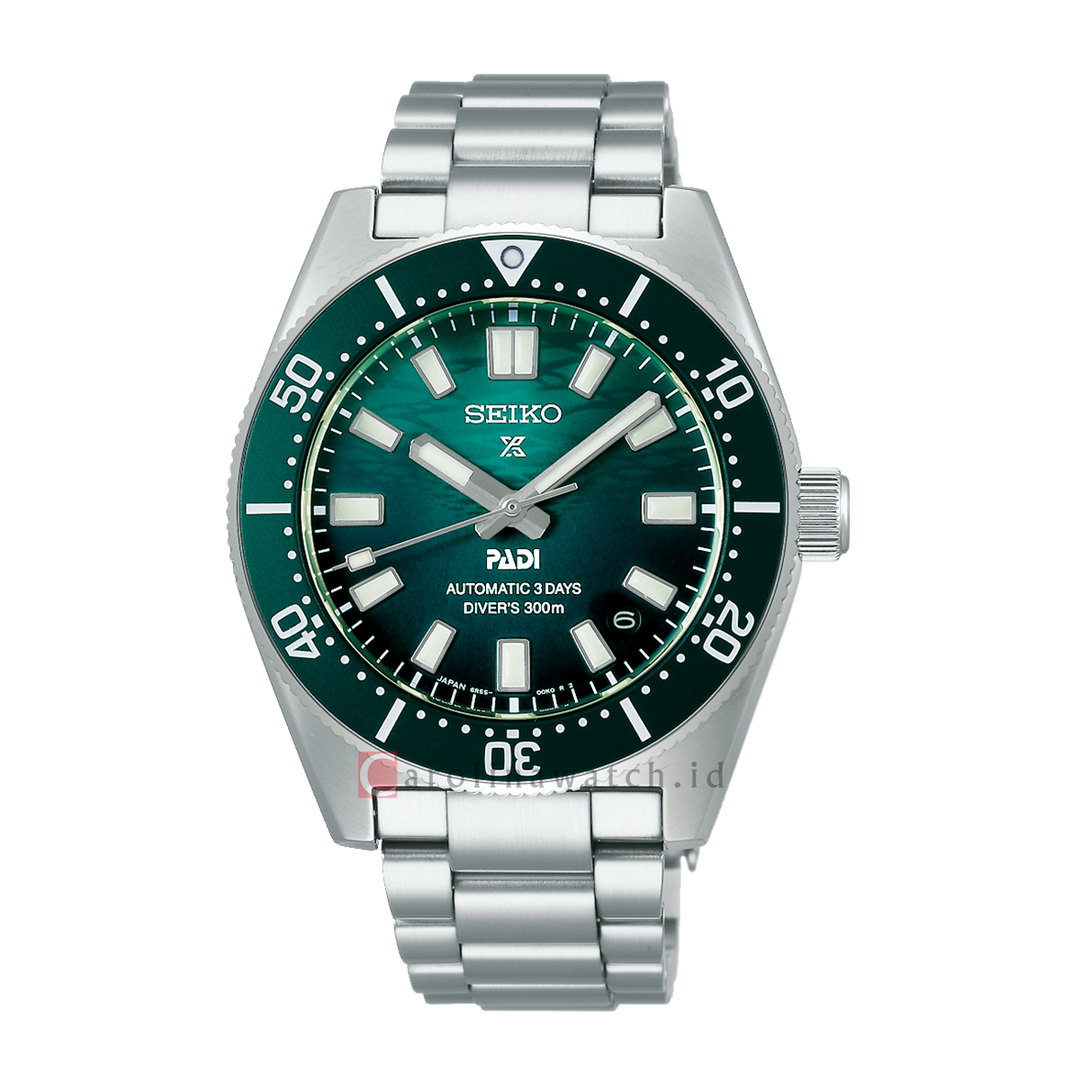 Jam Tangan Seiko Prospex Sea SPB501J1 Automatic Men Green Dial Stainless Steel Strap 1965 Heritage Diver's Watch PADI Special Edition