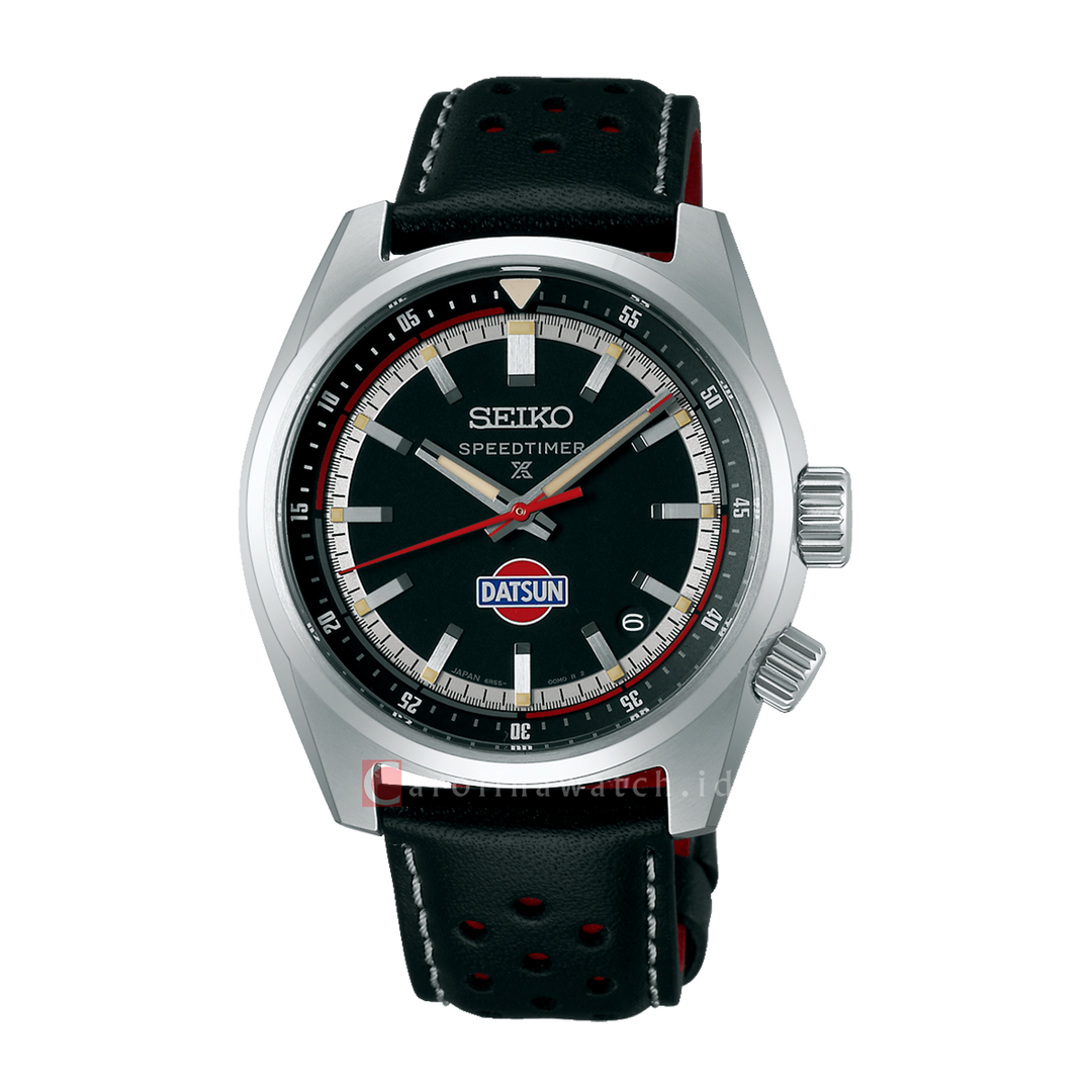 Jam Tangan Seiko Prospex SPB517J1 Speedtimer Mechanical Datsun 240Z Men Automatic Black Dial Black Leather Strap LIMITED EDITION