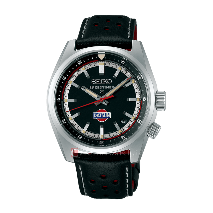 Jam Tangan Seiko Prospex SPB517J1 Speedtimer Mechanical Datsun 240Z Men Automatic Black Dial Black Leather Strap LIMITED EDITION
