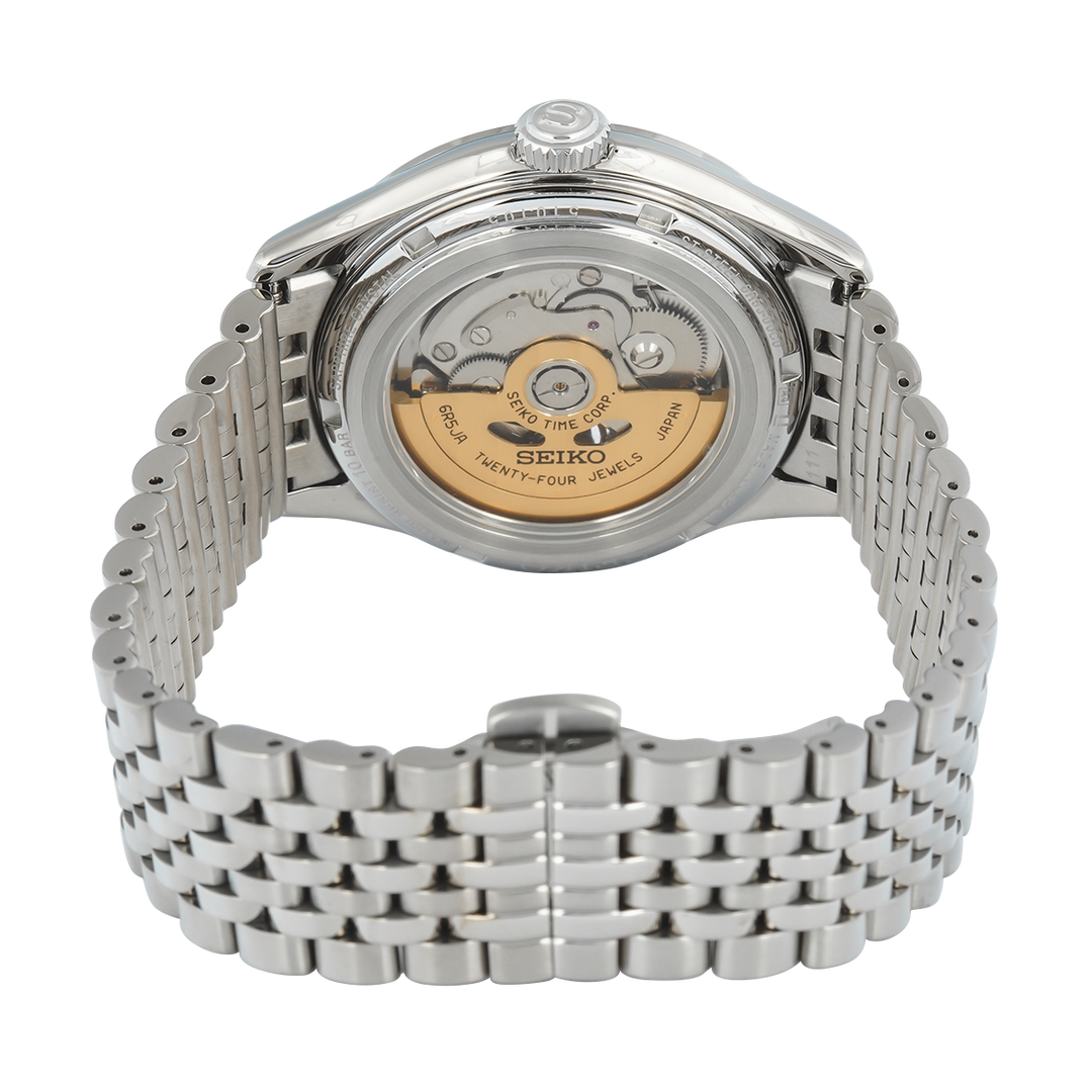 Jam Tangan Seiko Presage Classic SPB527J1 Automatic Men Open Heart Blue Dial Stainless Steel Strap