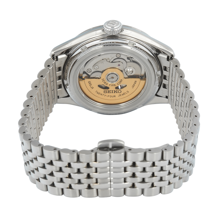 Jam Tangan Seiko Presage Classic SPB527J1 Automatic Men Open Heart Blue Dial Stainless Steel Strap