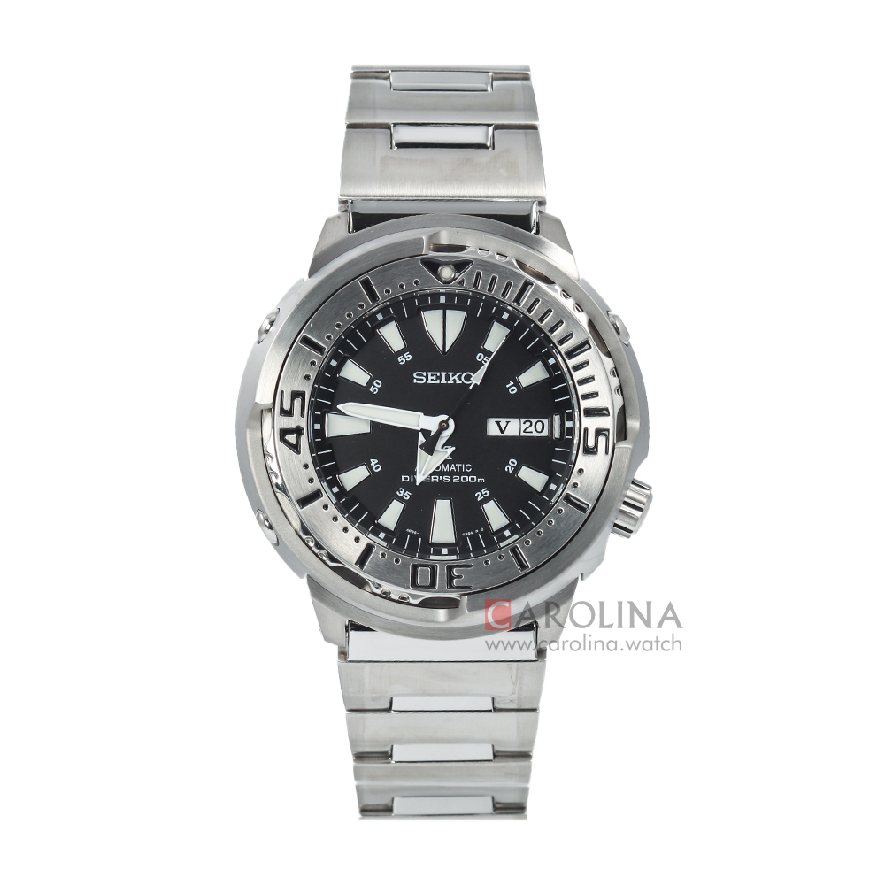 Jam Tangan Seiko Prospex Shrouded Monster Baby Tuna SRP637K1 Automatic Men Black Dial Stainless Steel Strap