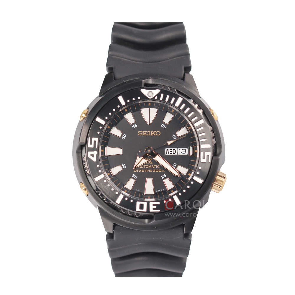 Jam Tangan Seiko Prospex Shrouded Monster Baby Tuna SRP641K1 Automatic Men Black Dial Black Rubber Strap